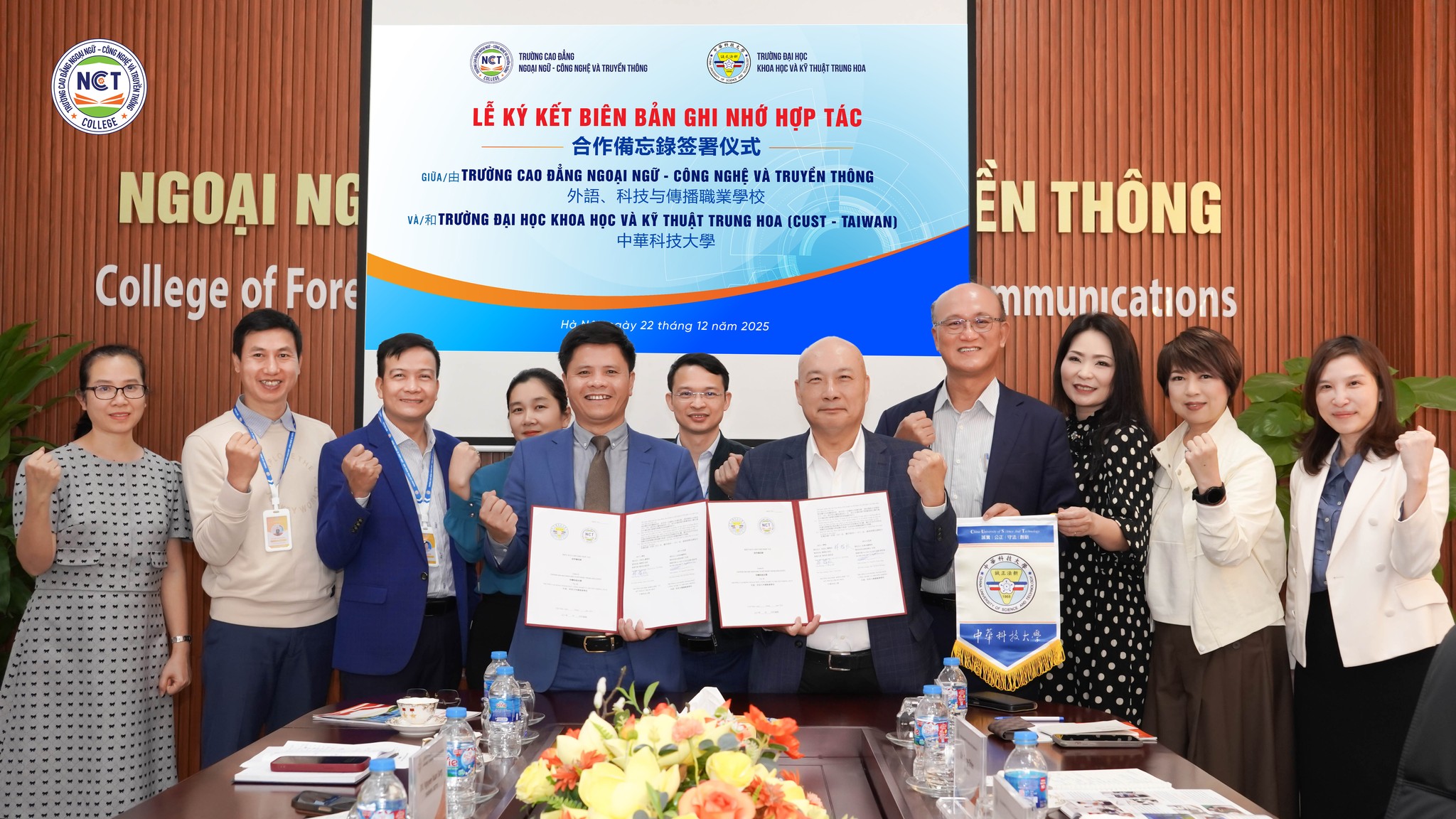 NCT ký kết MOU với CUST (Đài Loan), mở rộng cơ hội học tập – thực tập – việc làm quốc tế cho sinh viên