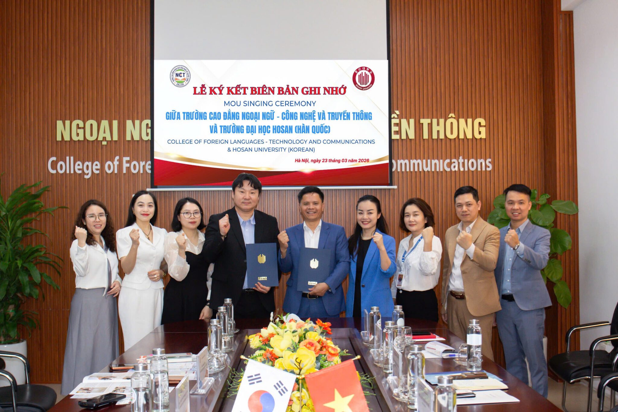 NCT College ký kết hợp tác với Hosan University (Hàn Quốc), mở rộng cơ hội học tập và giao lưu quốc tế