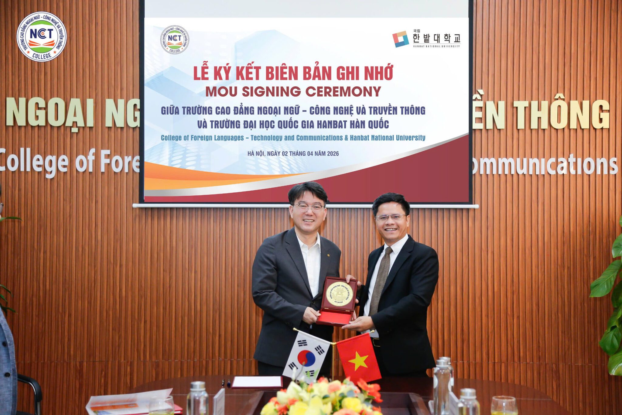 NCT College ký kết Biên bản ghi nhớ (MOU) với Hanbat National University, thúc đẩy hợp tác đào tạo, trao đổi học thuật và hội nhập quốc tế