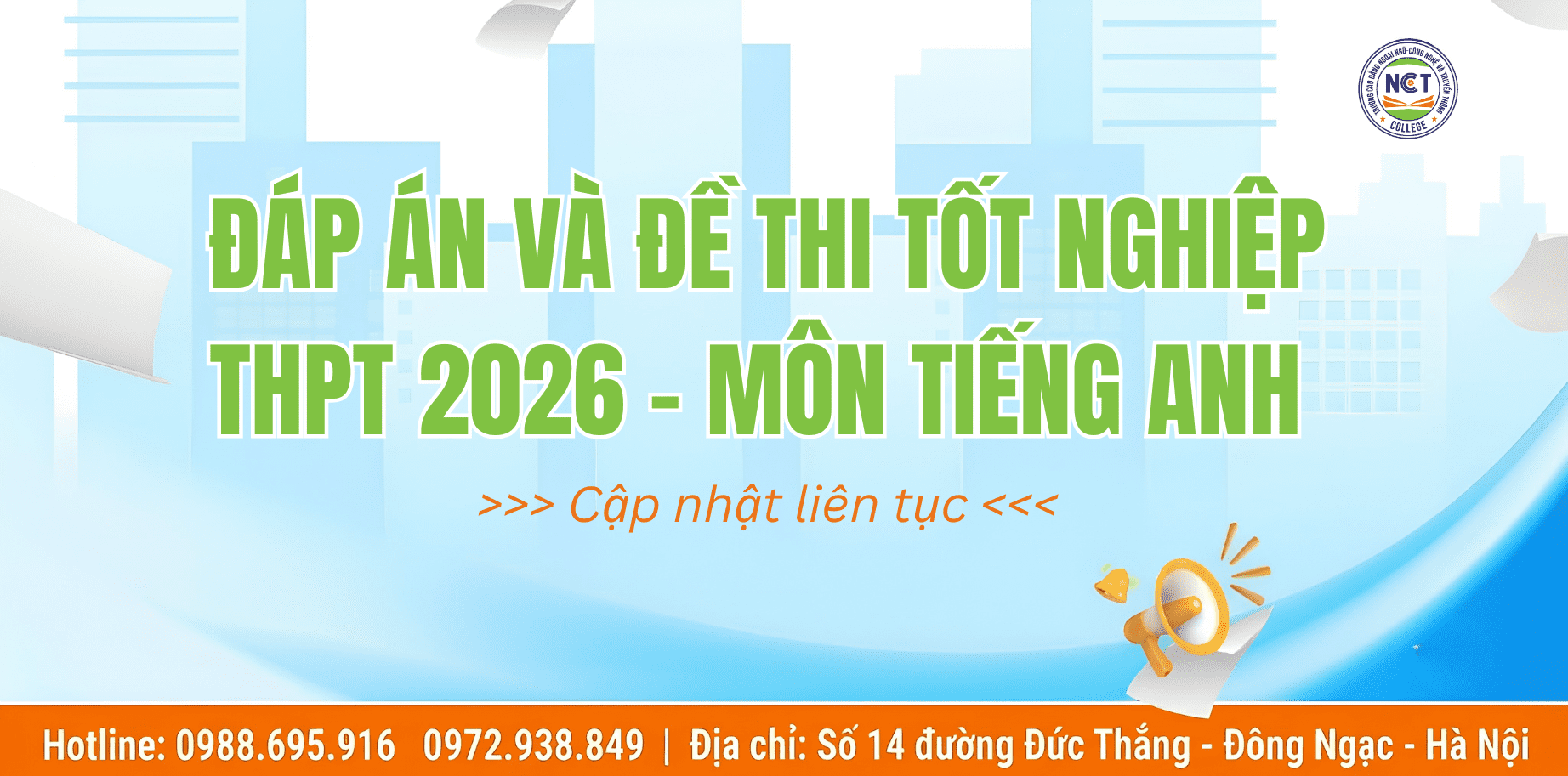 Đề thi và đáp án môn Tiếng Anh THPT Quốc Gia 2026